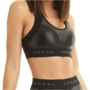 KORAL Emblem Infinity Versatility Bra Sports Bra Black Gray Medium